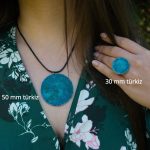 Kör gyűrű - 30 mm, türkiz