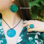 Kör gyűrű - 30 mm, türkiz