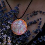 Nyaklánc kör medállal - 50 mm, natúr réz