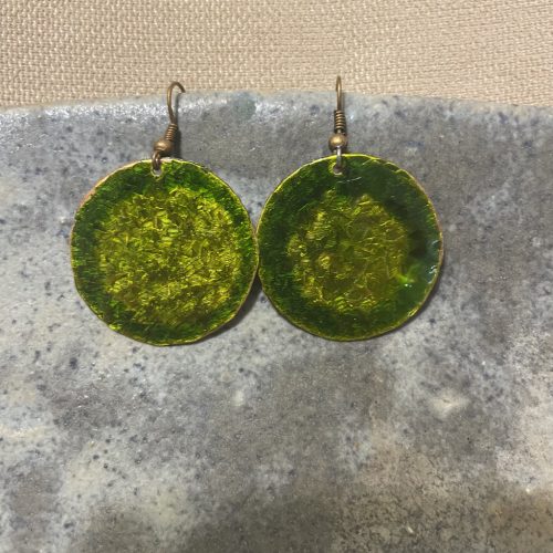 Kör fülbevaló - 50 mm, zöld