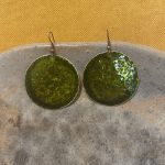 Kör fülbevaló - 50 mm, zöld