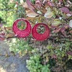 Karika fülbevaló - pink 40 mm